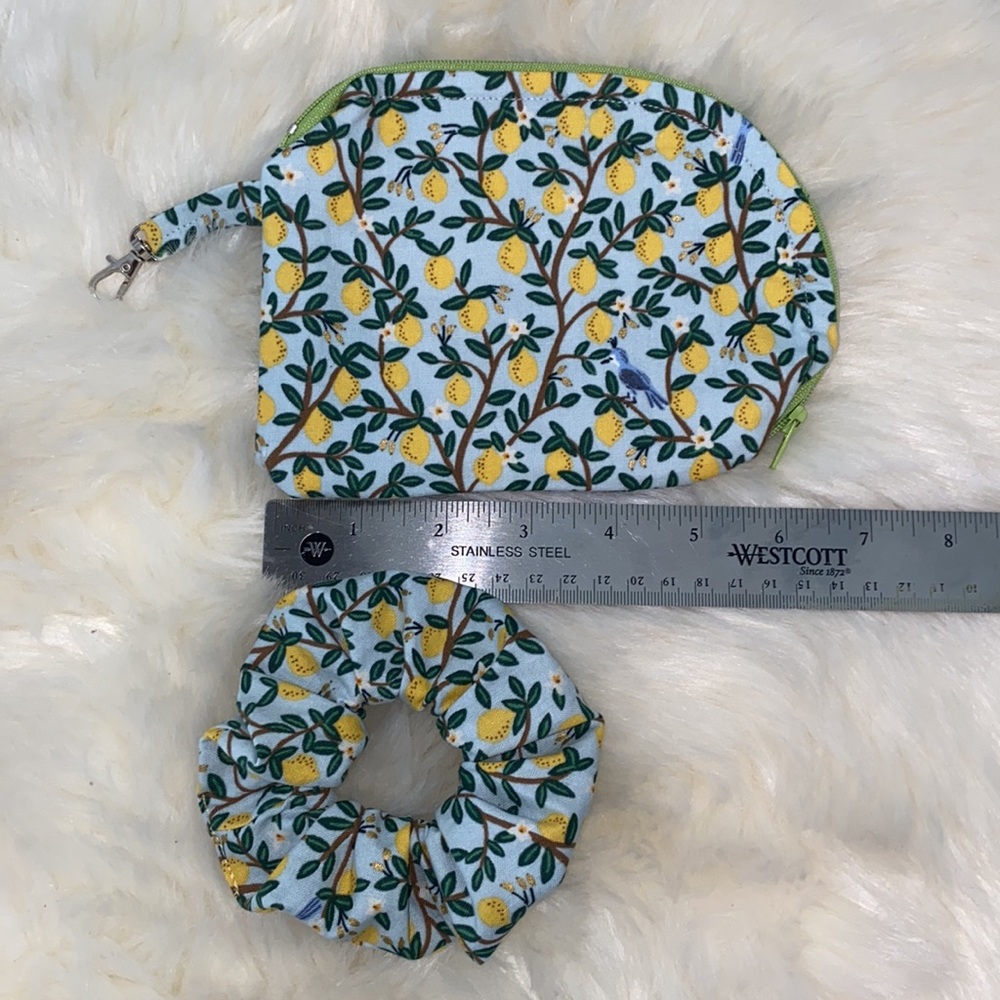 ❤️Handmade Rifle Paper Lemon Company Zipper Bag and Scrunchie - Picture 3 of 5